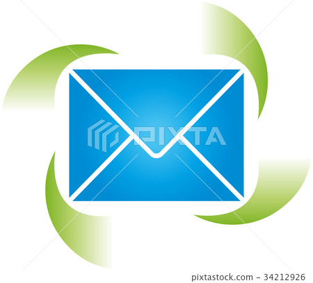 Letter and arrows, e-mail in motion, logo Letter and arrows, e-mail in motion, logo 34212926