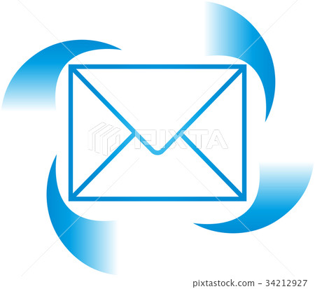Letter and arrows, e-mail in motion, logo Letter and arrows, e-mail in motion, logo 34212927