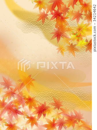 Bokeh Japanese Pattern Astringent Autumn leaves 34214642