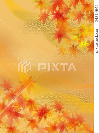 Bokeh Japanese Pattern Astringent Autumn leaves 34214643