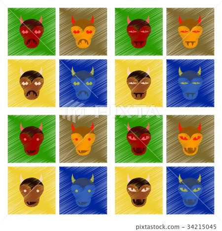 assembly flat shading style icon halloween monster 34215045