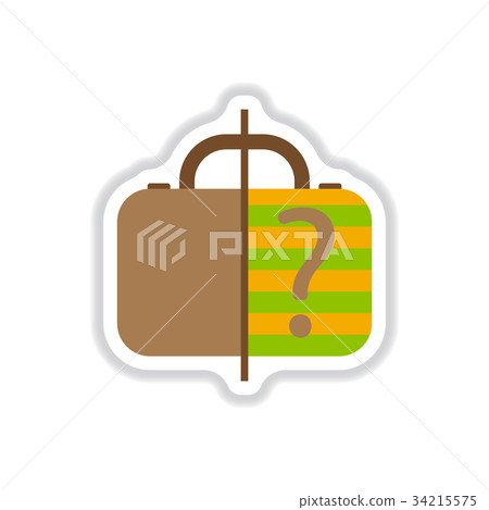 paper sticker on white background x-ray baggage 34215575
