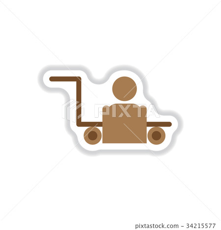 paper sticker on white background porter truck 34215577