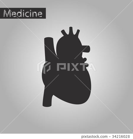 black and white style icon of heart black and white style icon of heart 34216028
