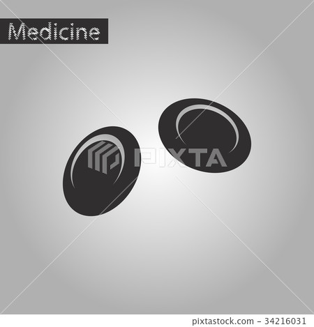 black and white style icon of blood cells black and white style icon of blood cells 34216031