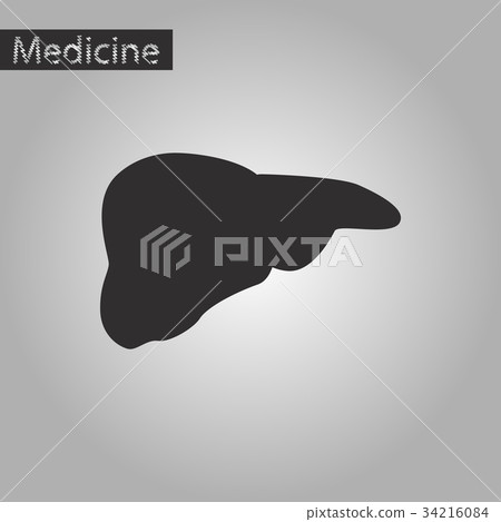 black and white style icon of liver black and white style icon of liver 34216084