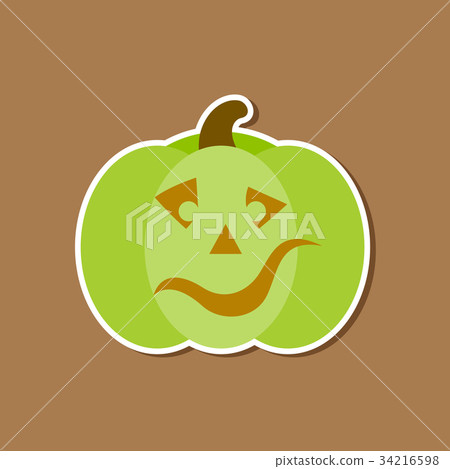 paper sticker on stylish background halloween 34216598