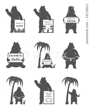 Vector Set Bears 34216831