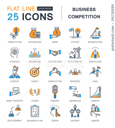 Set Vector Flat Line Icons - Stock Illustration [34216884] - PIXTA