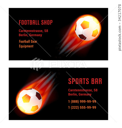 Vector Card Football Ball with fire Vector Card Football Ball with fire 34217078