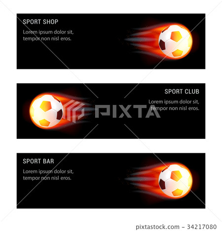 Vector Card Football Ball with fire Vector Card Football Ball with fire 34217080