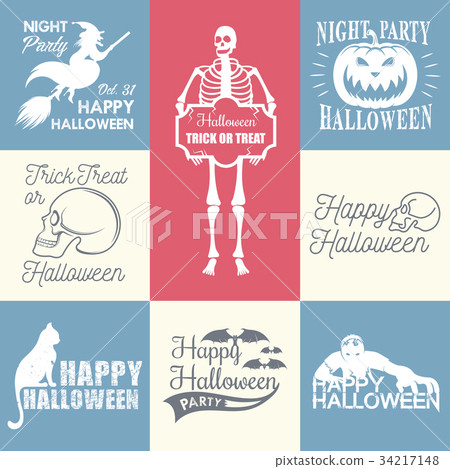 Halloween Badges set 34217148