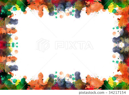 Frame from watercolor paints in autumn colours 34217154