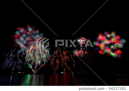Kanie Bay summer night big fireworks festival Kanie Bay summer night big fireworks festival 34217281