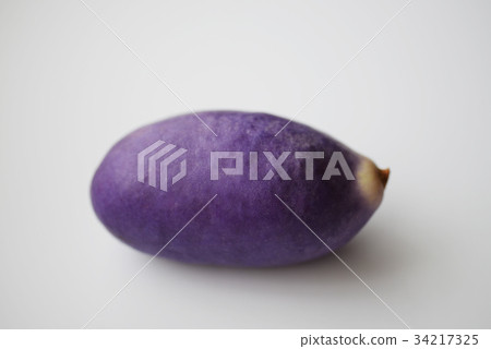 Akabe Akebi bamboo grass chocolate vine fetus wild vegetable food fruit purple white back 34217325