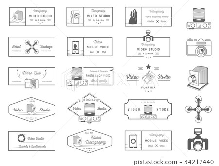Set of Vector Logos and Badges Video Set of Vector Logos and Badges Video 34217440