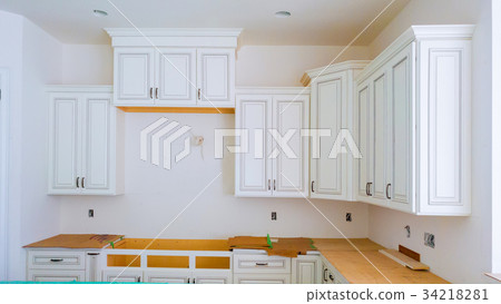 Interior design construction of a kitchen Interior design construction of a kitchen 34218281