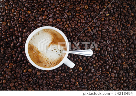 Coffee cup and beans Coffee cup and beans 34218494
