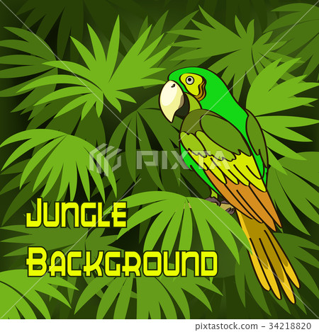 Parrot and Green Leaves Parrot and Green Leaves 34218820