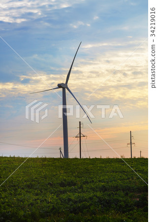 Windmill at sunset 34219016