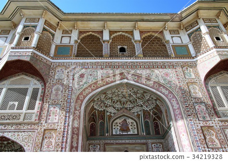India, Jaipur, Amberh Castle Ganesh Gate 34219328