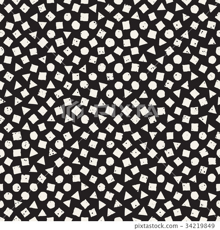 Hand drawn black and white ink abstract seamless 34219849