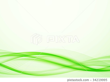 Bright modernistic green speed swoosh wave lines 34219995