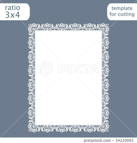 Laser cut wedding invitation card template Laser cut wedding invitation card template 34220091