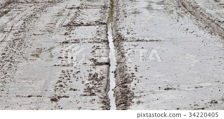 soil mud in rice field prepare for plant rice  34220405