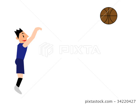 Basket player 3 points shoot 34220427
