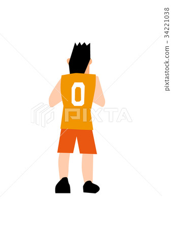 Basket player pass rear view 34221038