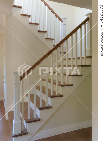 white staircase classic style hardwood steps 34221373