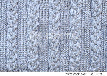 Hand-knitted sweater stitch pattern, background material 34221780