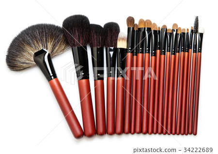 Professional makeup brushes with natural fur 34222689