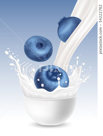 Milk splash with blueberry Milk splash with blueberry 34222762