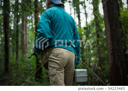 Mountain road move fishing person Mountain road move fishing person 34223465