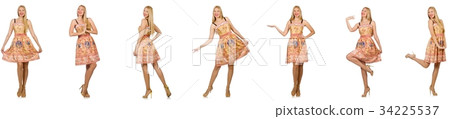 Woman in fashion looks isolated on white Woman in fashion looks isolated on white 34225537