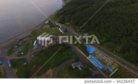 用無人機從天空射擊的“漁港”(北海道斜裡郡,北海道斜裡町) 用無人機從天空射擊的“漁港”(北海道斜裡郡,北海道斜裡町) 34226437