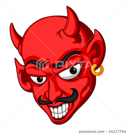 red devil head cartoon 34227769