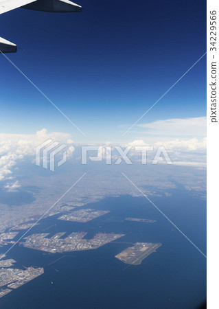 Osaka Bay from the sky near Kobe Airport Osaka Bay from the sky near Kobe Airport 34229566