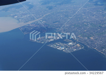Artificial island aerial view of East Harima 34229567