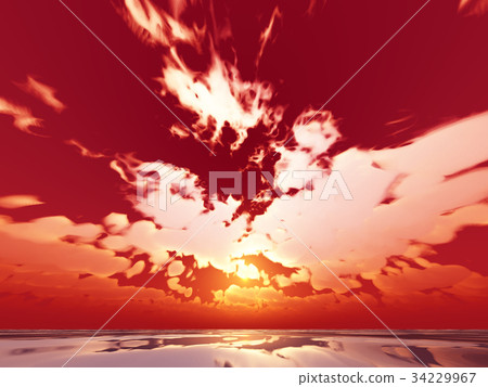 Wind and clouds with the sea 34229967