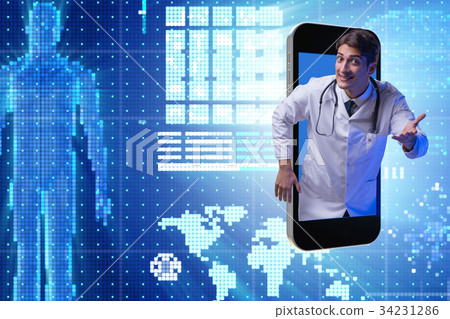 Telemedicine concept with doctor and smartphone 34231286