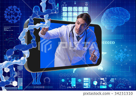 Telemedicine concept with doctor and smartphone Telemedicine concept with doctor and smartphone 34231310