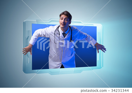 Telemedicine concept with doctor and smartphone 34231344