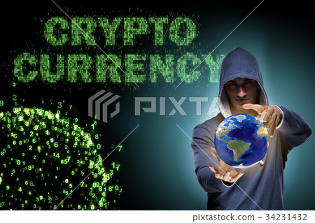 Hacker hacking cryptocurrency in blockchain Hacker hacking cryptocurrency in blockchain 34231432