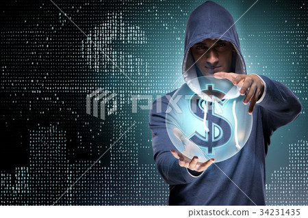 Hacker hacking banking financial system 34231435