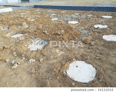 We perform ground improvement before construction of wooden house 34232018