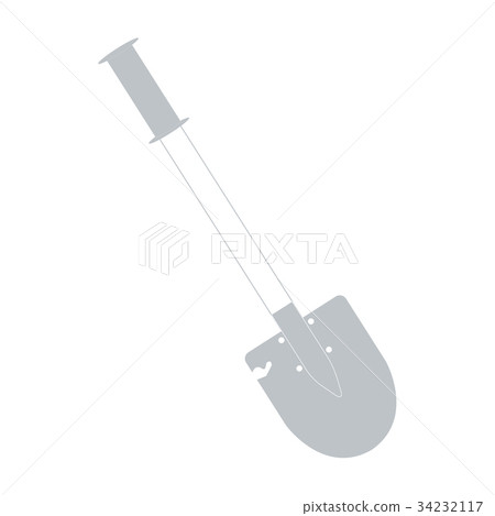 Stylized icon of a colored shovel for hiking 34232117