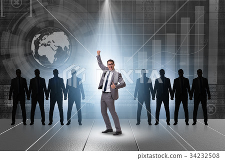 Businessman in the spotlight in business concept Businessman in the spotlight in business concept 34232508